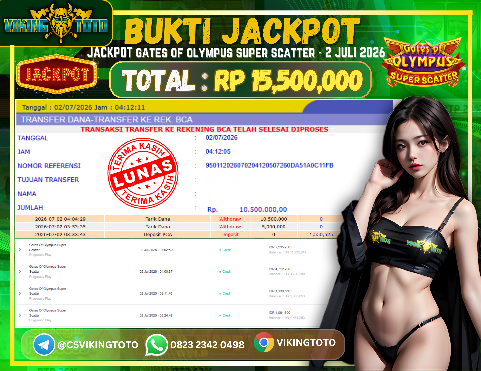 Bukti Jackpot Lunas VikingToto