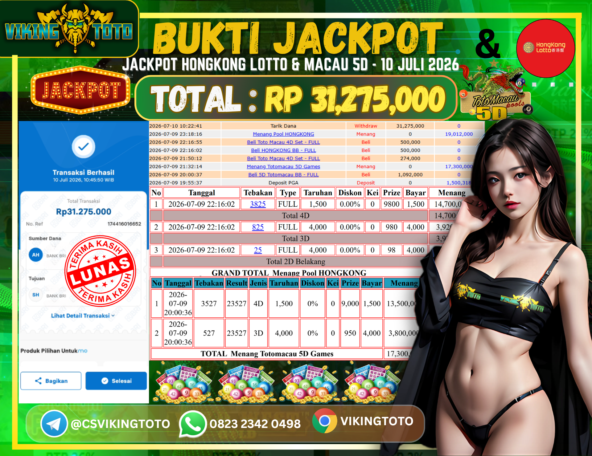 Bukti Jackpot Lunas VikingToto