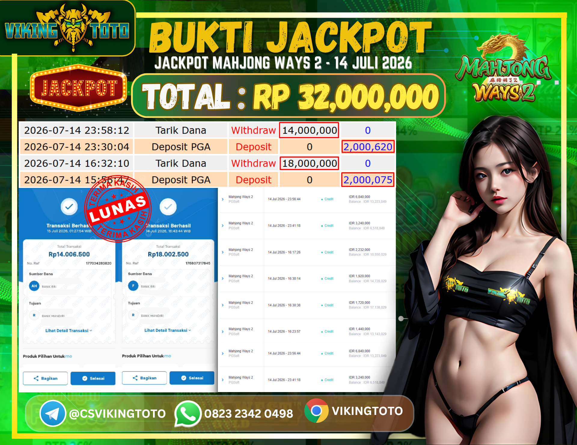 Bukti Jackpot Lunas VikingToto