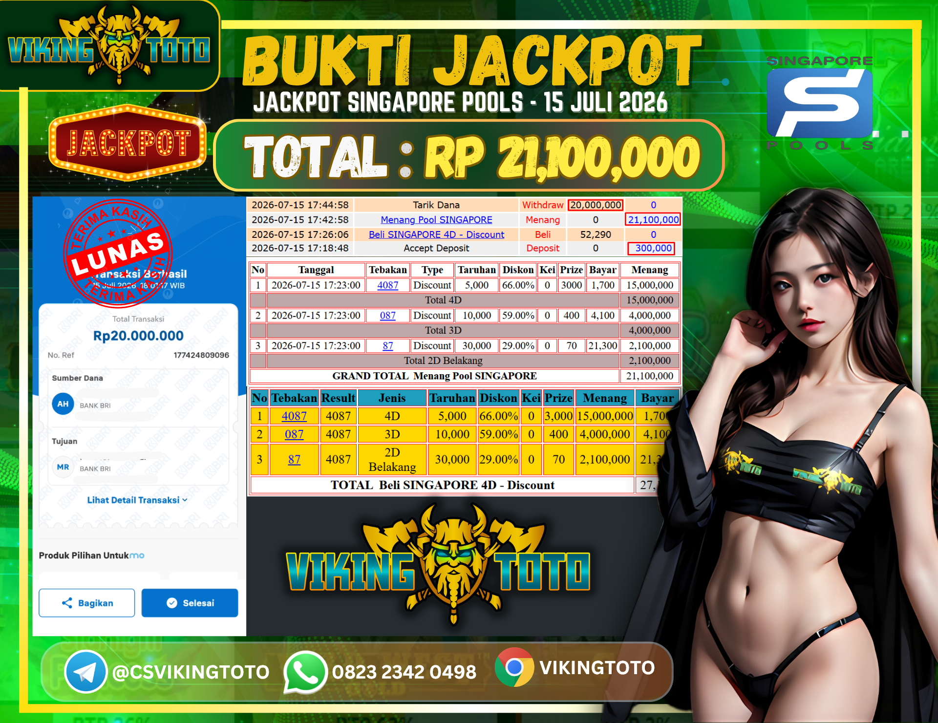 Bukti Jackpot Lunas VikingToto