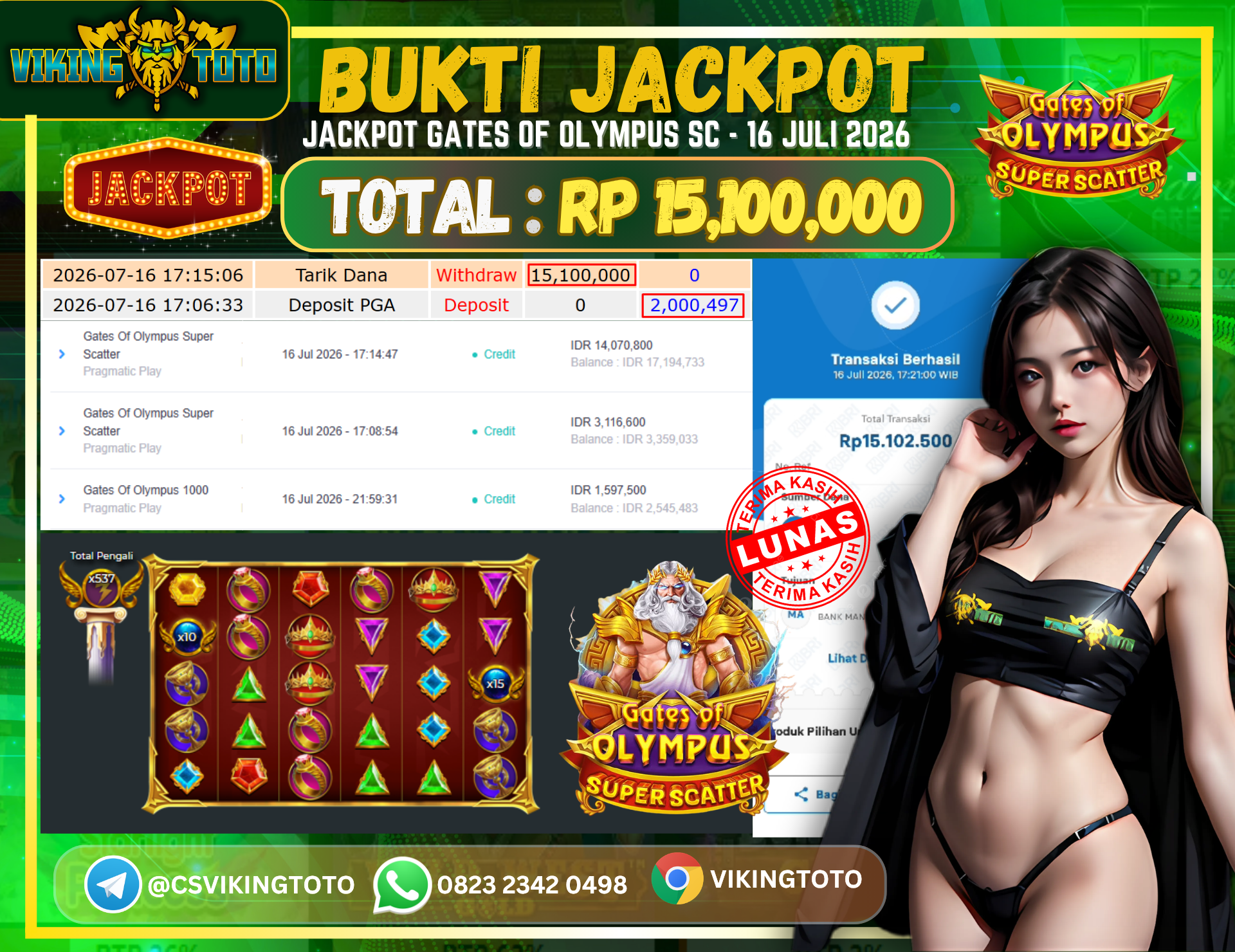 Bukti Jackpot Lunas VikingToto