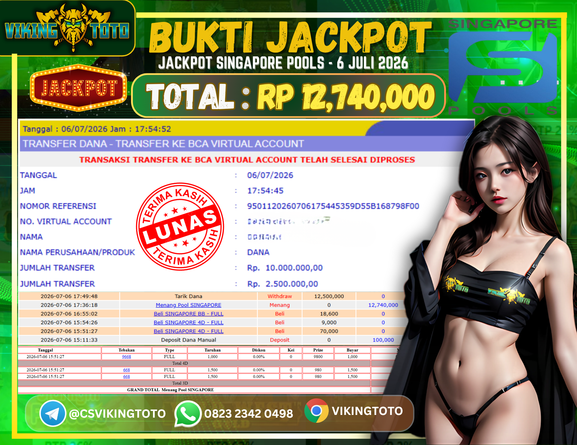 Bukti Jackpot Lunas VikingToto