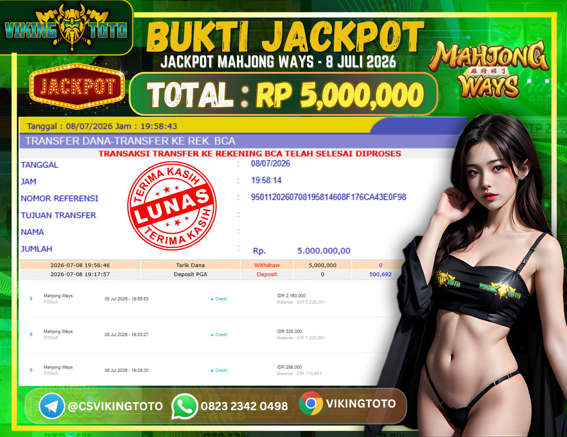 Bukti Jackpot Lunas VikingToto