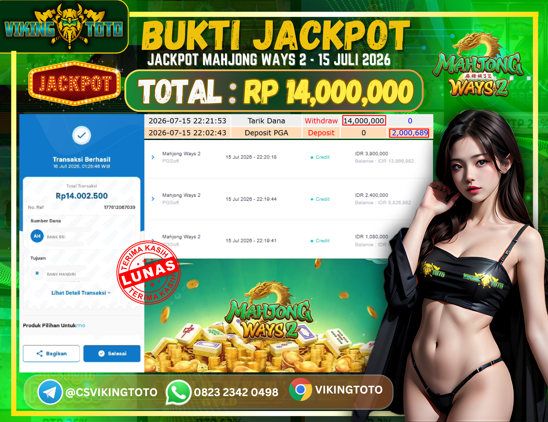 Bukti Jackpot Lunas VikingToto