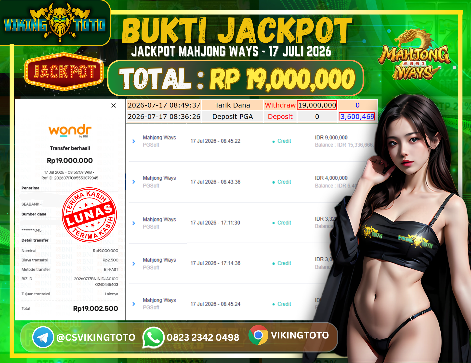Bukti Jackpot Lunas VikingToto