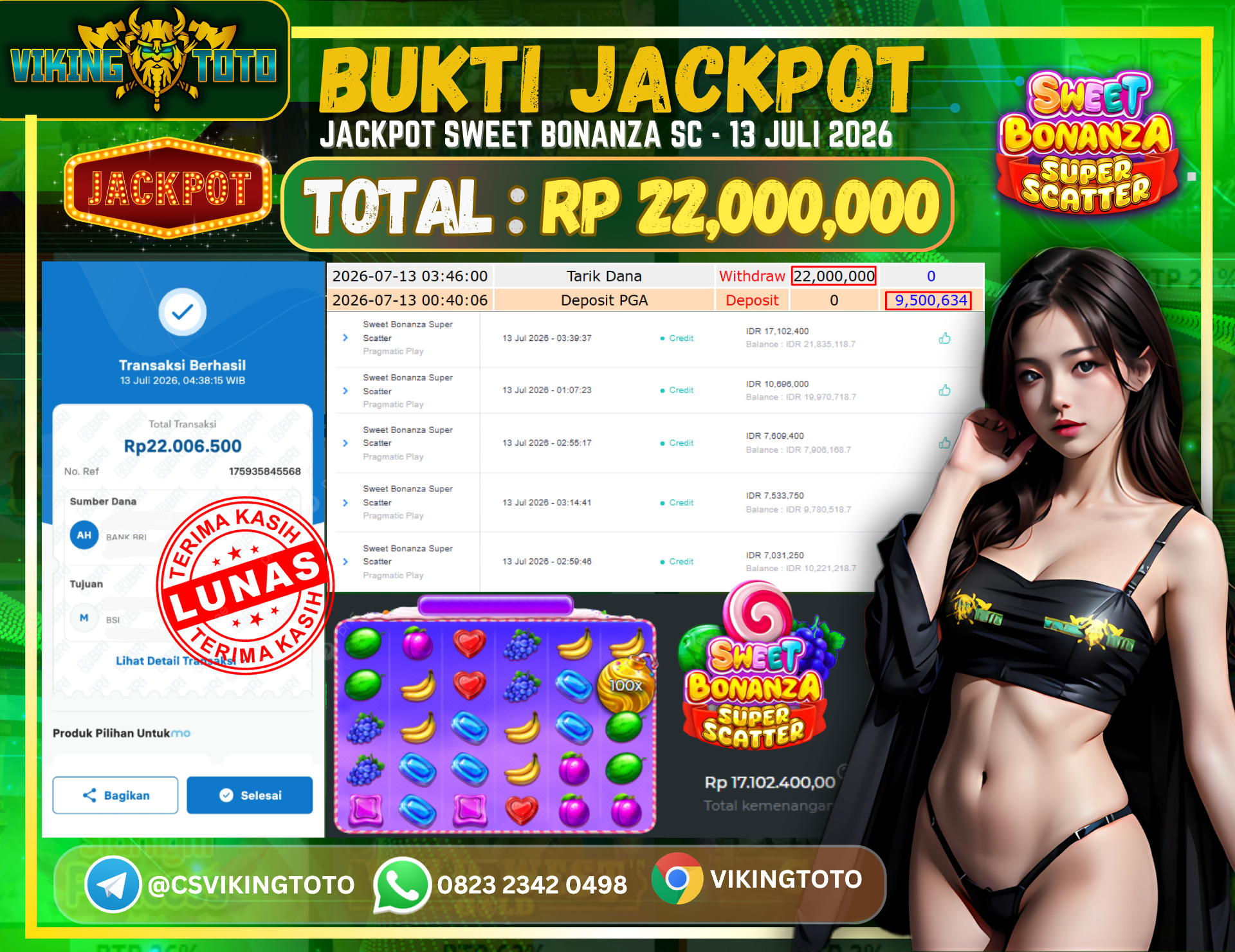 Bukti Jackpot Lunas VikingToto