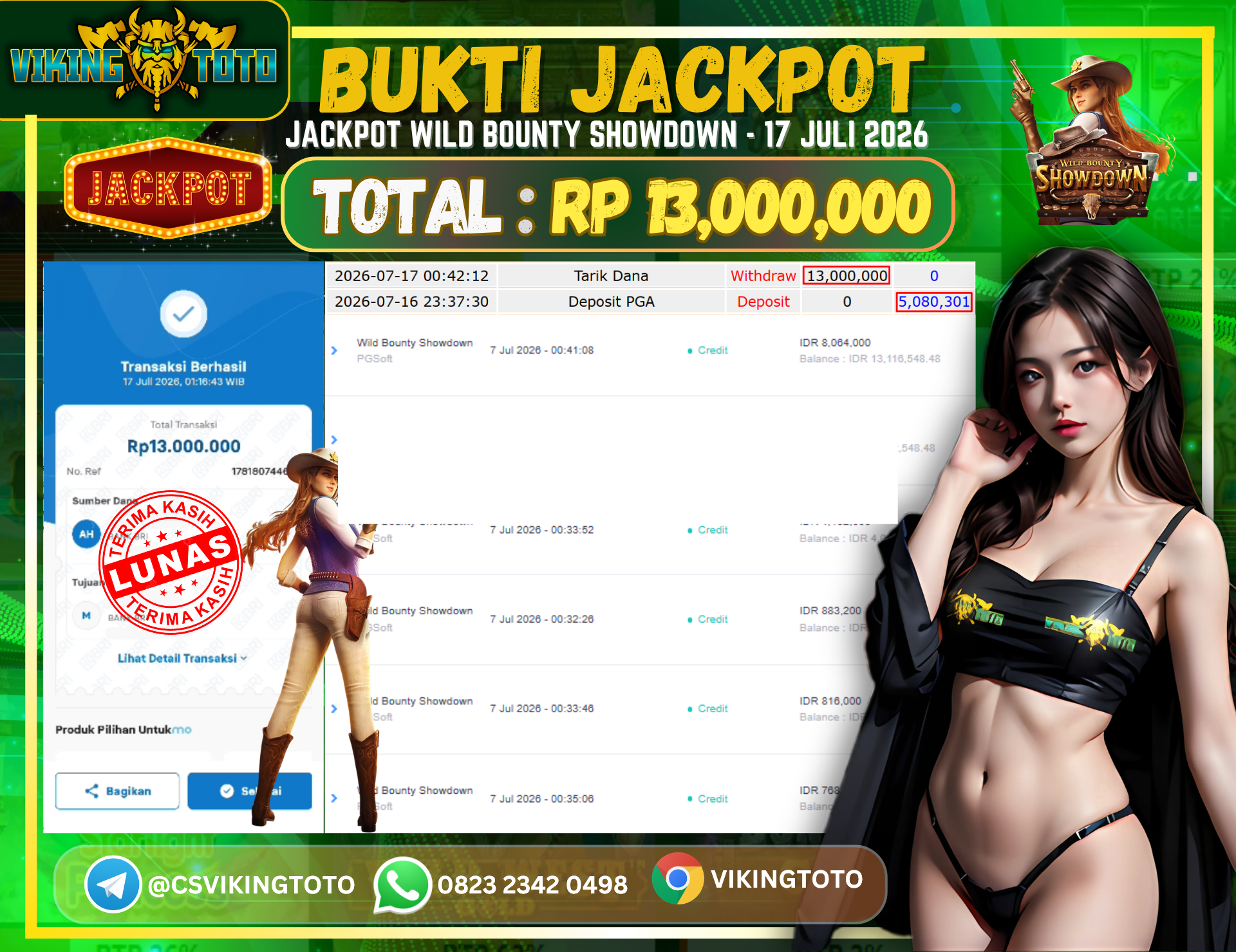 Bukti Jackpot Lunas VikingToto