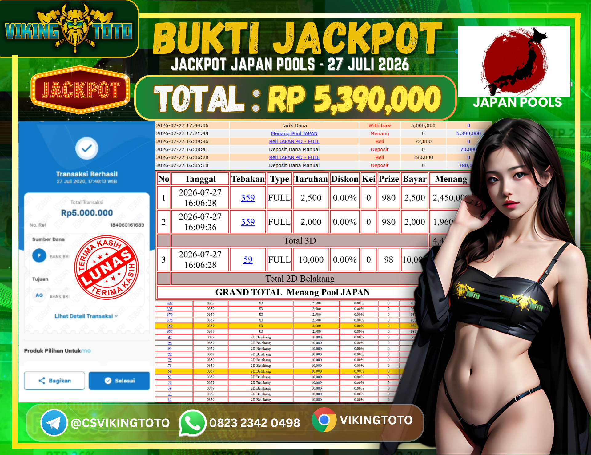 Bukti Jackpot Lunas VikingToto