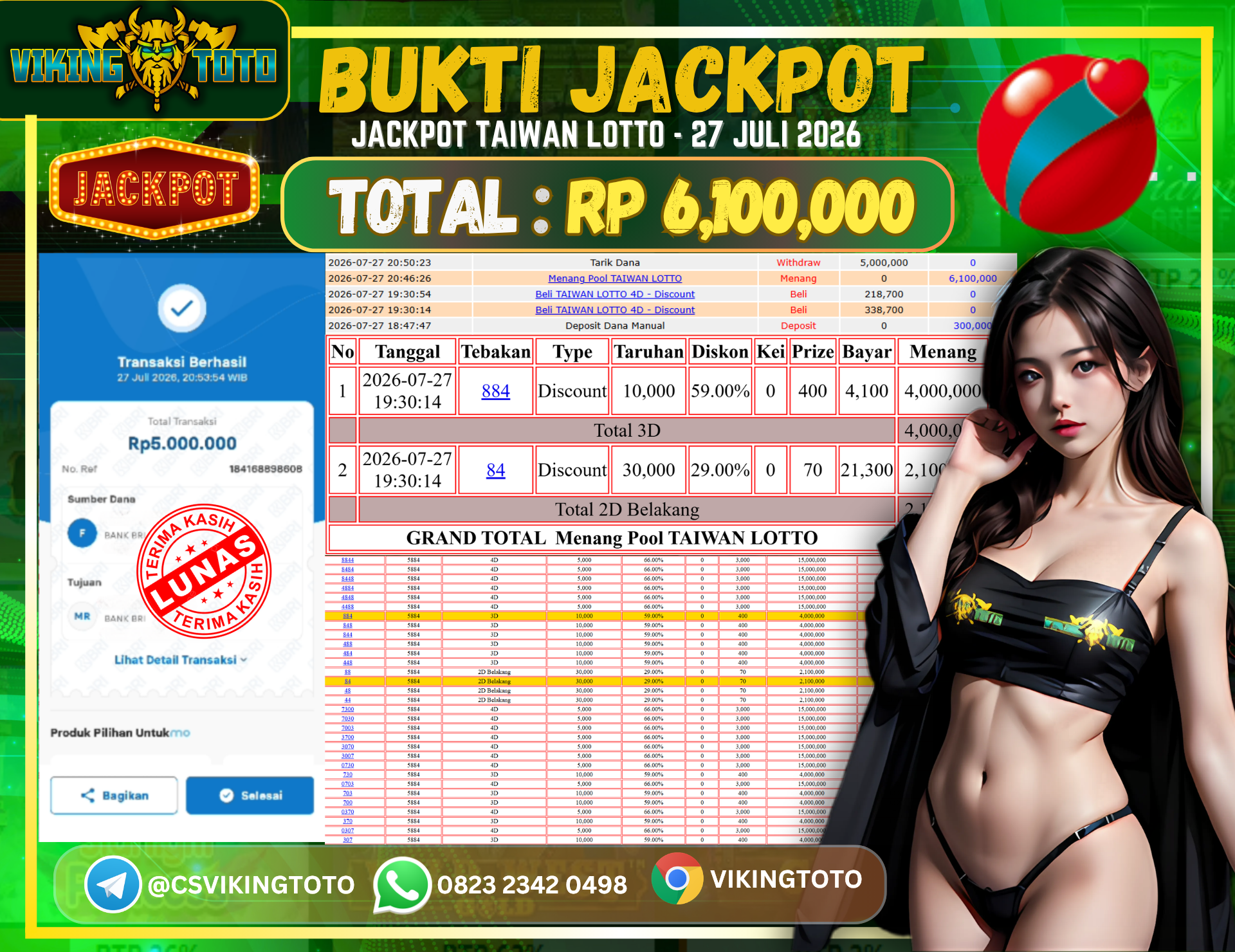 Bukti Jackpot Lunas VikingToto