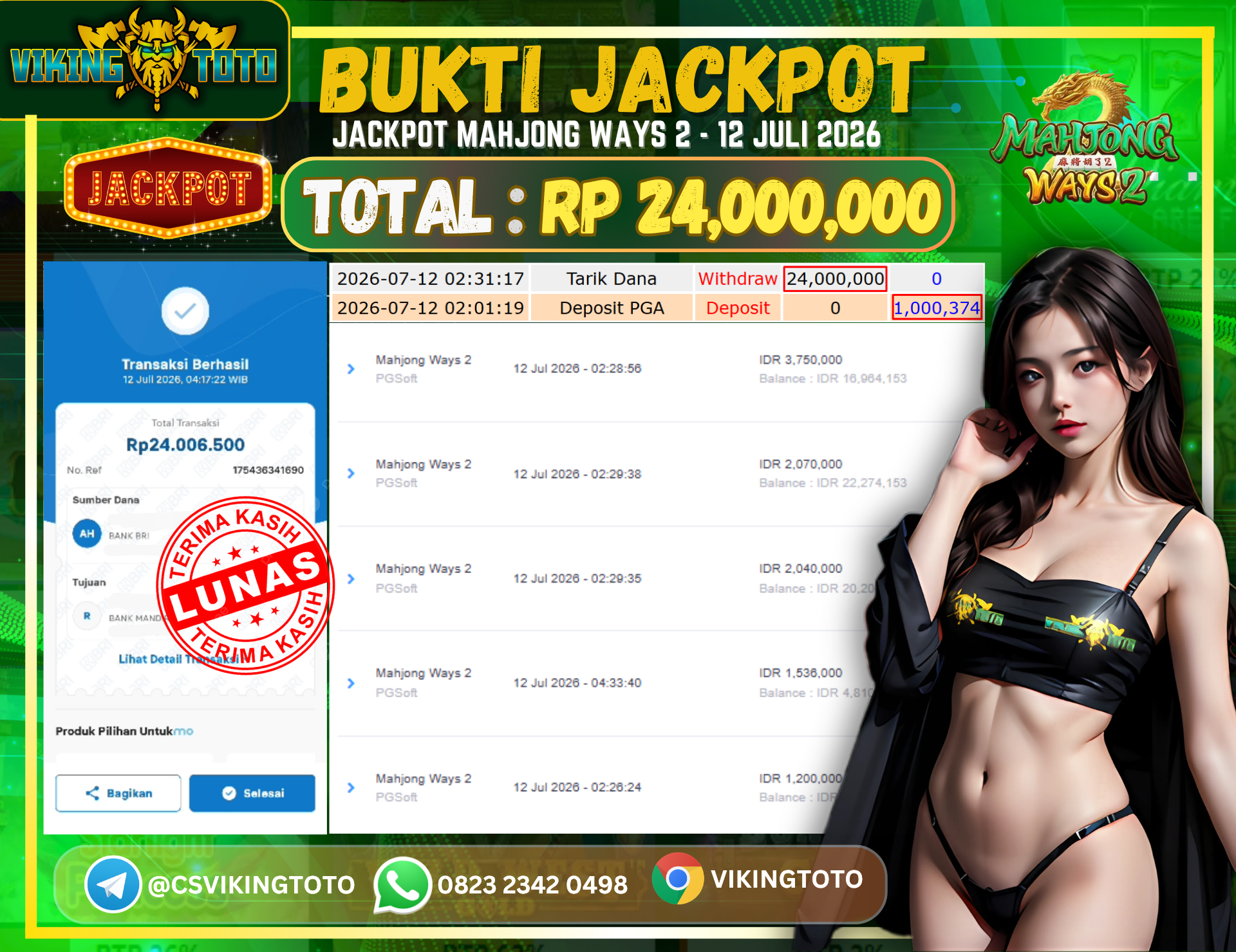 Bukti Jackpot Lunas VikingToto
