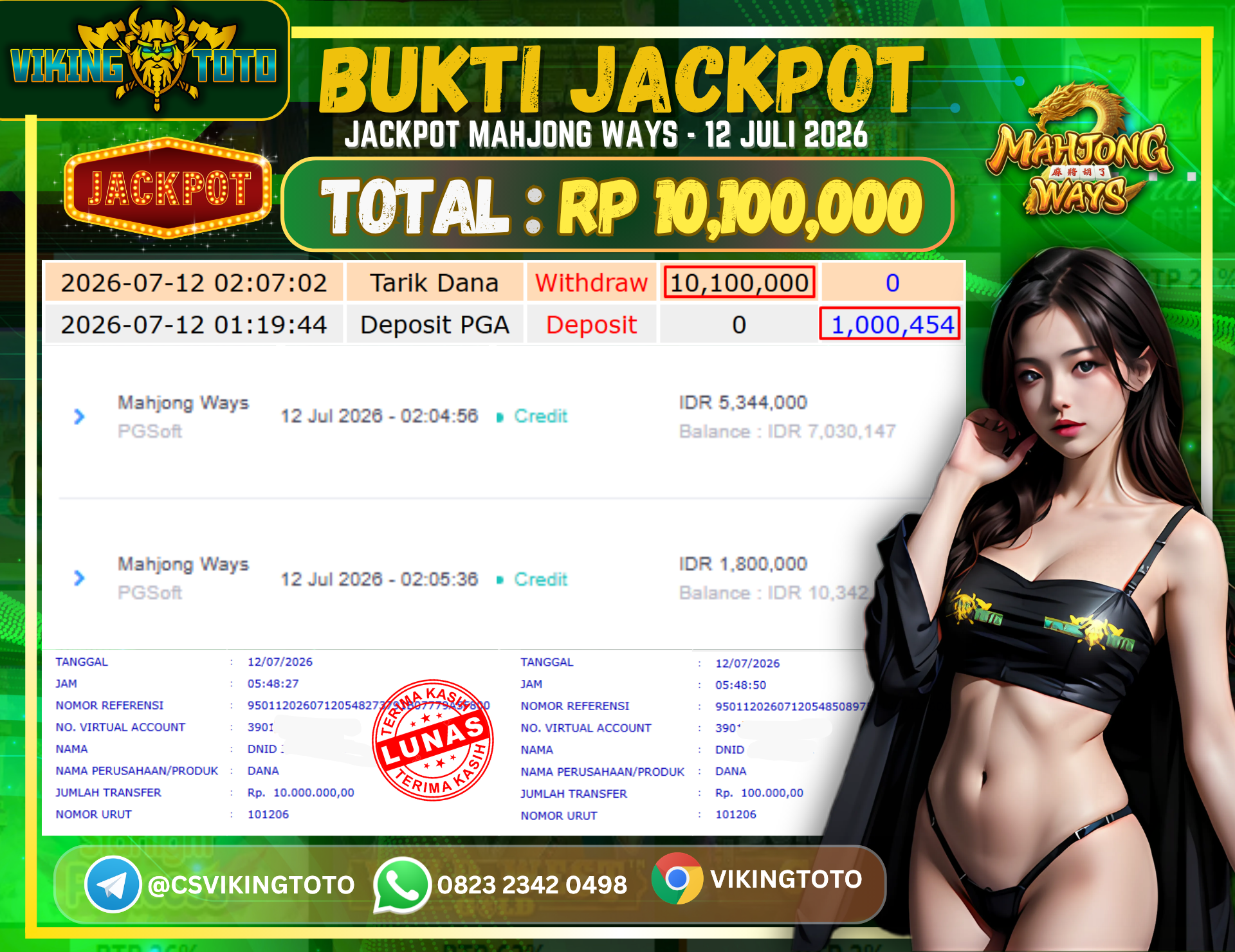 Bukti Jackpot Lunas VikingToto