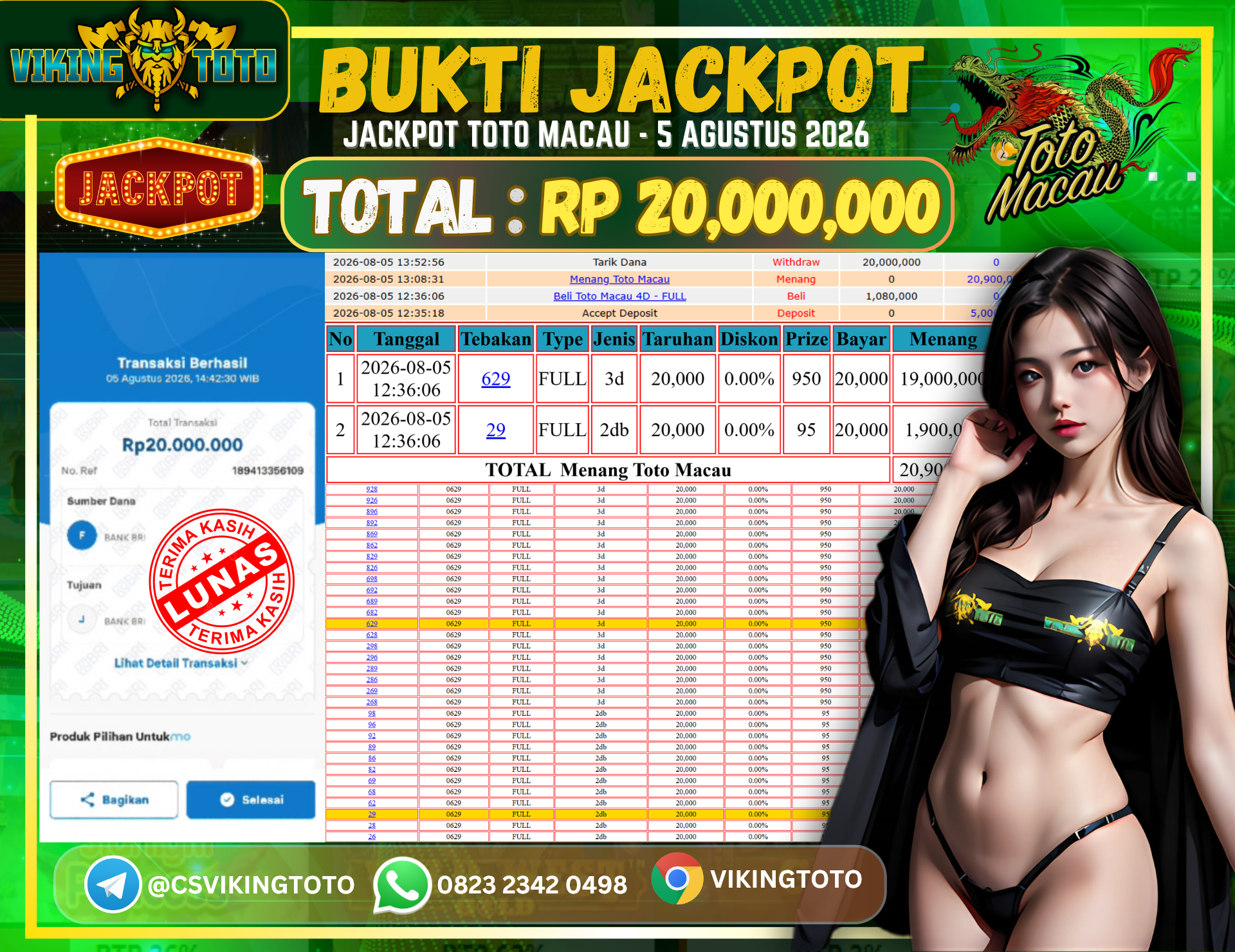 Bukti Jackpot Lunas VikingToto